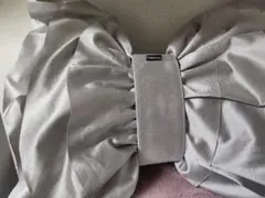 Francfranc リボンクッション シルバー