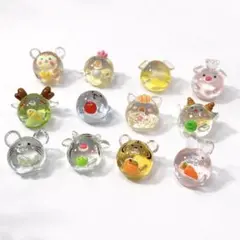 蓄光 ぷっくり干支パーツ 12種セット DIY 置物のサムネイル