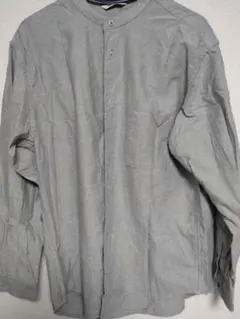 URBAN RESEARCH DOORS グレー バンドカラー長袖シャツ L