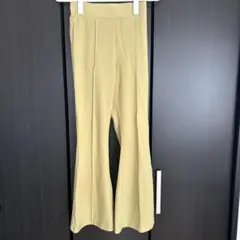 イエローフレアパンツ ストレッチ素材