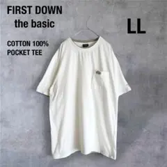 ファーストダウン/ FIRST DOWNポケットTシャツ LL 白 綿100%のサムネイル