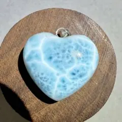 SV925 ラリマー　ハート　ペンダントトップ　22.4×20.6×9.9㎜