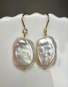 B6080本真珠 バロック ピアス 天然淡水 パール サージカルステンレス316