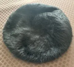 黒いファー ベレー帽　INGNI イング