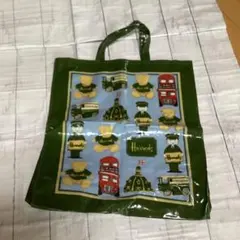 Harrods テディベア デザイン 手提げ袋 大きめ 緑