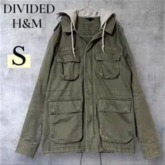 DIVIDED H&M ミリタリージャケット S モッズコート カーキ 古着