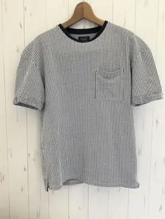 ZARA MAN ストライプ柄 ポケット付き Tシャツ Mサイズのサムネイル