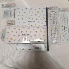 新品 文房具セット アニマル　筆箱　ペンケース　鉛筆　キャップ 定規　消しゴム