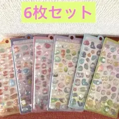 暗闇で光るぷくぷくシール ドロップシール 硬いキラキラうるちゅる6枚セット