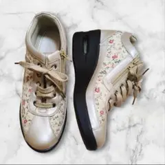美品☆asics アシックス　旅日和 コンフォート　スニーカー　ウォーキング　花
