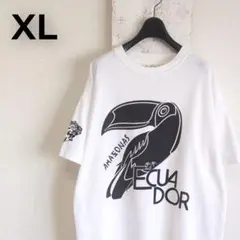 90s エクアドル Tシャツ XL ホワイト アニマル ネイティブ スーベニア