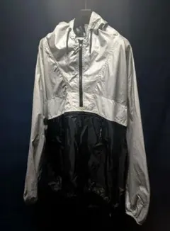 OLD NAVY ナイロンアノラックパーカ シルバー/ブラック Y2K YZY