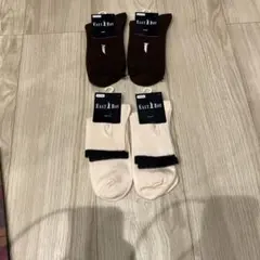 新品タグ付きEASTBOYイーストボーイショートソックス 23-25焦茶ピンク色