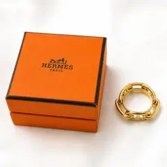 HERMES エルメス シェーヌダンクル スカーフリング ゴールド 箱付き