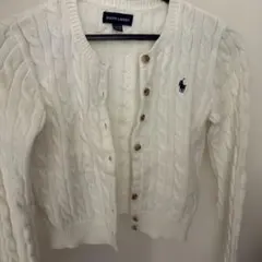 Ralph Lauren ホワイト ケーブルニット カーディガン
