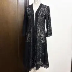 【新品、未使用】黒♡レースのロングカーディガン