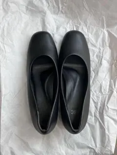 ブラックプレーンパンプス 24.0cm 中ヒール