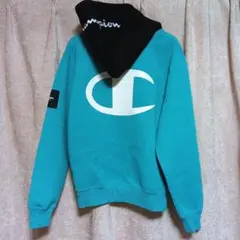 美品 ✨️ Champion × アトモス パーカー ターコイズブルー XL