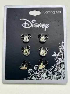 【未使用】ディズニー ミッキー ピアス 3ペアセット シルバー 公式