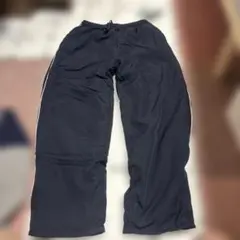 新品。裏ボア黒 サイドライン ワイドパンツ