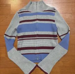 moussy ハーフジップ ニット ボーダー