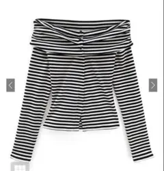 2Wayオフショルダーボーダー柄リブトップス[tu1567] GRL