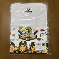 阪神タイガース2023年セ・リーグ優勝記念ロゴ胴上げ似顔絵TシャツMホワイト