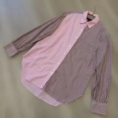 rag&bone ストライプシャツ ピンク&レッド 美品のサムネイル