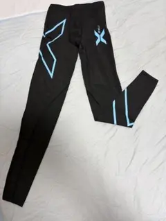 【新品タグ付き】2XU メンズ ブラック/ブルー ロングタイツ M