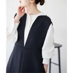 IENA ＆NAVY カーブネックワンピース 36