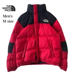 ノースフェイス ヌプシ ダウンジャケット メンズ M レッド サミット 刺繍ロゴ
