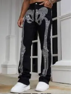 mnmlラインストームデニム　スケルトンパンツ　Drip swagのサムネイル