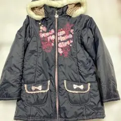 Mezzo Piano フード付きネイビーコート