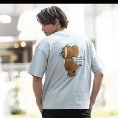 トムとジェリーアートワークデザインサガラ刺繍 ルーズ 半袖クルーネックTシャツ