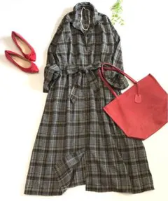 チェックシャツワンピース