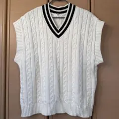 【美品】WEGO ケーブル編みニットベスト