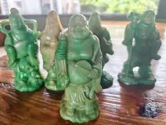 中国古美術】天然石彫刻 貔貅（ヒキュウ）獅子 対 2体セット 招福・金