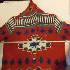 ネイティブアメリカン風 赤 カーディガン