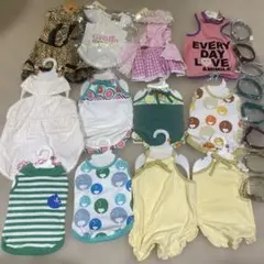 犬用服12着＋首輪8本セット 新品未使用 まとめ売り 大型犬・中型犬対応 散歩
