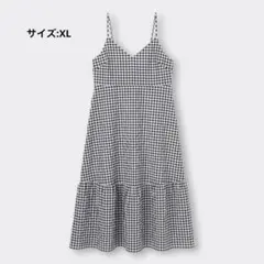 【美品】GU ギンガムチェックキャミソールワンピース ブラック