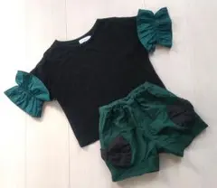 Pilkku フリル付きTシャツ＆パンツセット　S