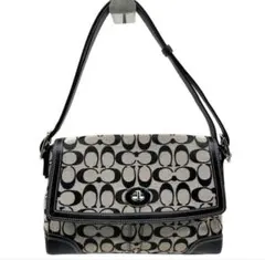 COACH コーチ　ショルダーバッグ　シグネチャー　キャンバス　ターンロック