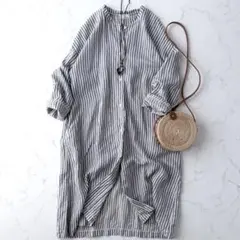 美品 アラクリティコロニー シャツワンピース リネン100 オーバーサイズのサムネイル