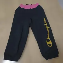 チャンピオン ロゴ入りパンツ 130サイズ 黒/ピンク