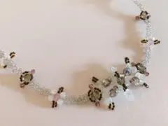 ビーズネックレス(クリスタルビーズ使用)