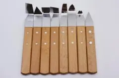 陶芸 彫刻 かんな トリミングツール 8点セット 粘土 木柄 ヘラ 彫像