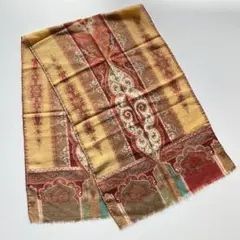 【美品】エトロ ストール ショール ウール シルク 細長 長方形