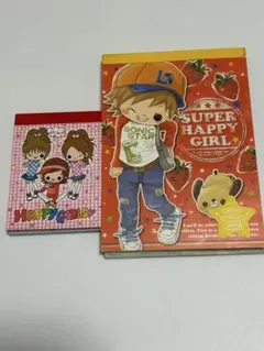 スーパーハッピーガール シール未使用 カミオジャパン メモ帳 平成レトロ