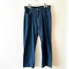 ☆デニムパンツ ウエストゴム サイズ調整可能 綿混 シンプル XL