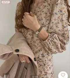 LAUIR 花柄 원피스 長袖 Mサイズ